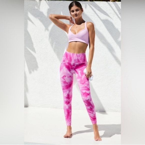 Free People Movement Good Karma Leggings in Pink Astor Combo - Picture 3 of 3